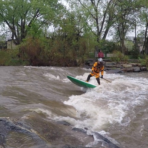 SUP river surfing library hole, Golden, CO