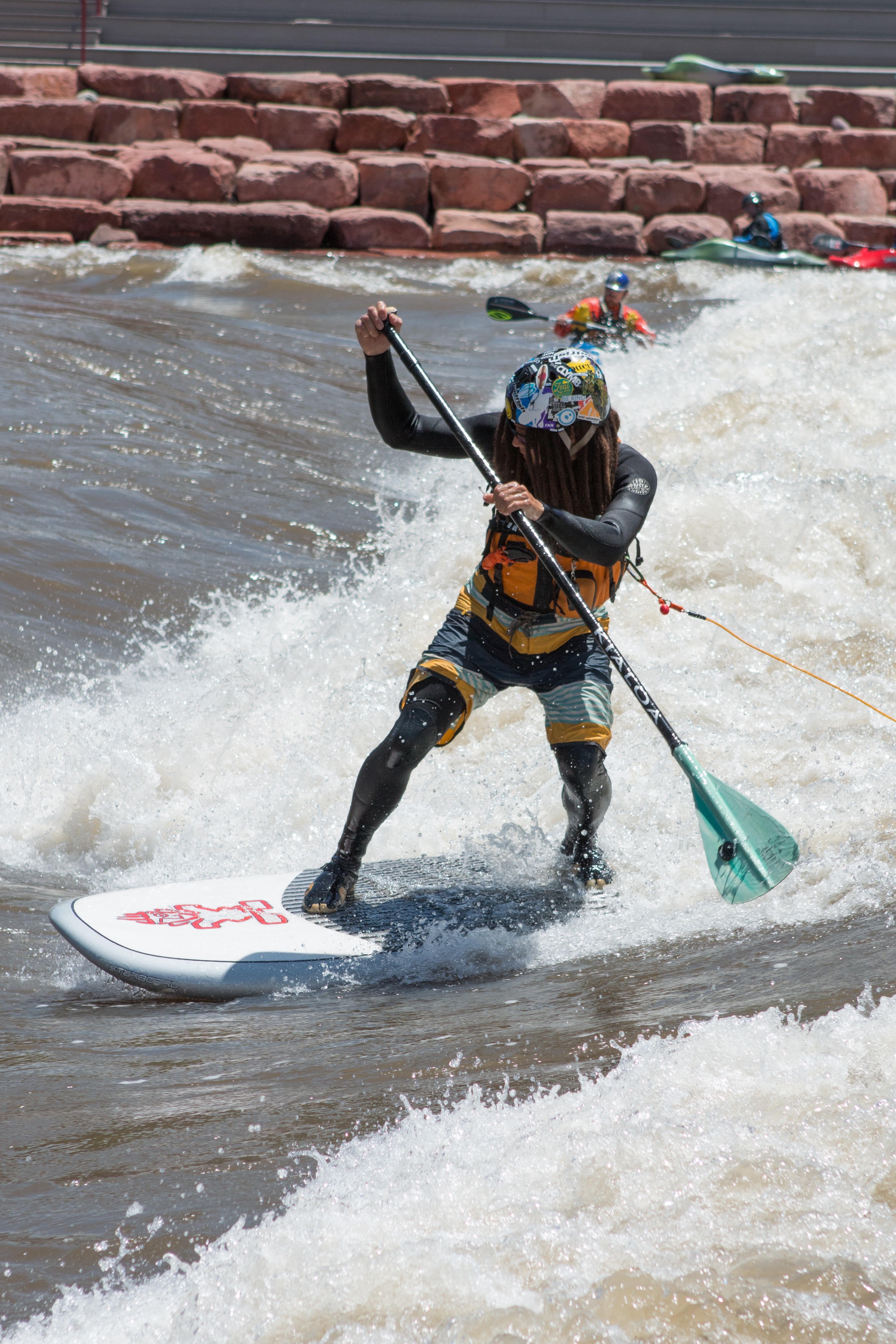 SUP river surfing Glenwood, Colorado on a Starboard Impossible