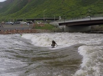 SUP River Surfing, Glenwood Springs, Frontside 360