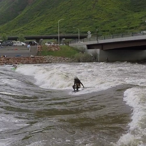 SUP River Surfing, Glenwood Springs, Frontside 360