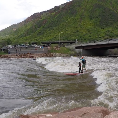 Tandem SUP River Surfing at Glenwood Springs