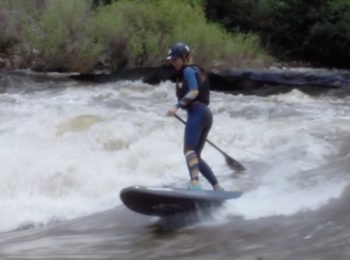 Claire Chappell SUP river surfing